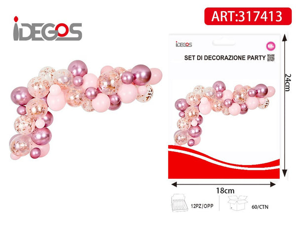 Kit arco di palloncini rosa macaron
