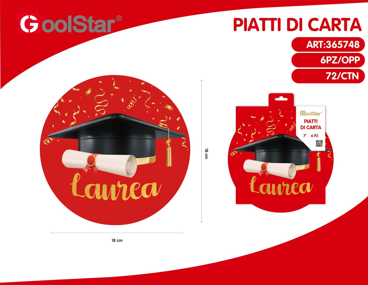 Piatti di carta rotondo 7 pollici laurea