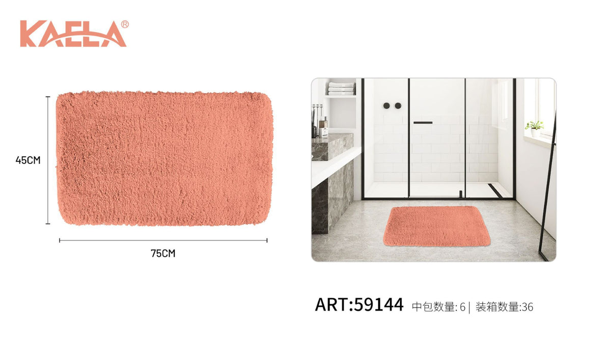 Tappeto da bagno, arancione a pelo lungo, 45 x 75