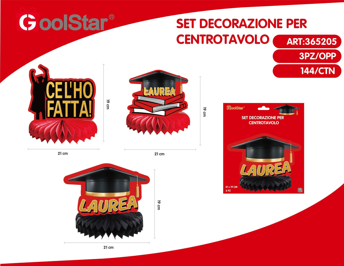 Decorazioni a nido d’ape per centrotavola, laurea