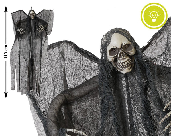 Mostro Halloween alato luminoso da appendere, 110 cm