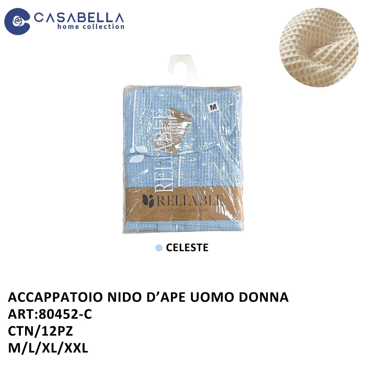 Accappatoio Nido D'ape Celeste