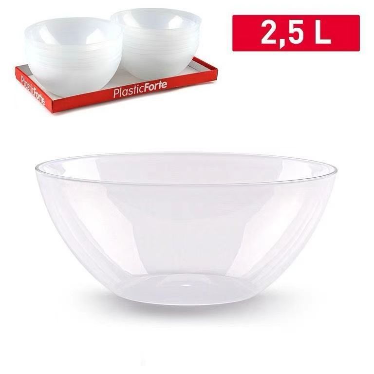 INSALATIERA 2.5L PLASTICA TRASPATENTE 23X23X10