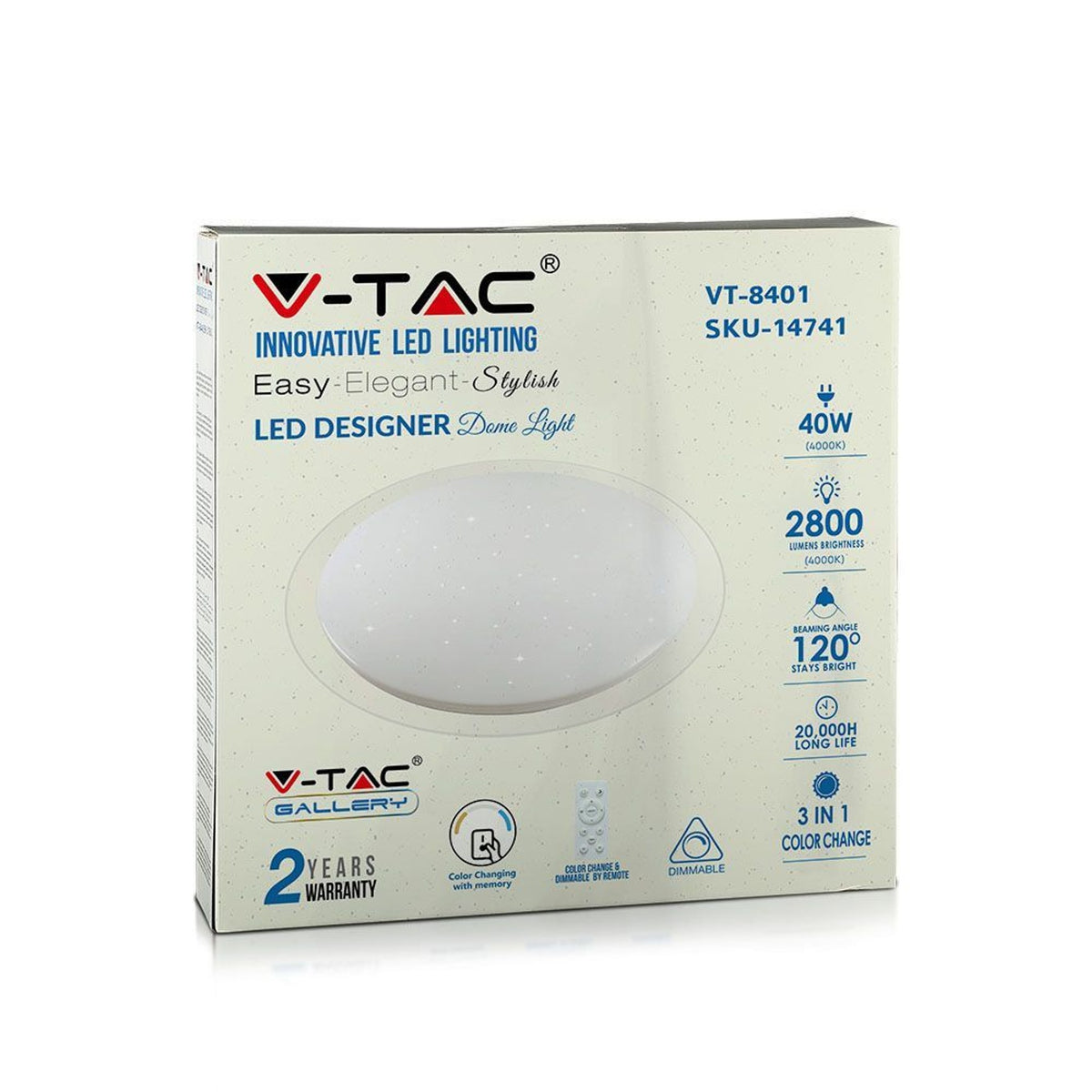 Plafoniera LED V-TAC stellata 40 W CCT Ø 400 mm con telecomando