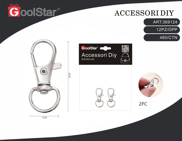 Moschettoni piccoli girevoli GoolStar 3 cm, 2 pezzi