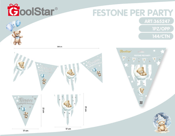 Festone con bandierine triangolari per party