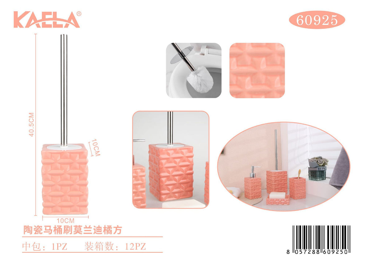 Scopino WC, arancione in ceramica