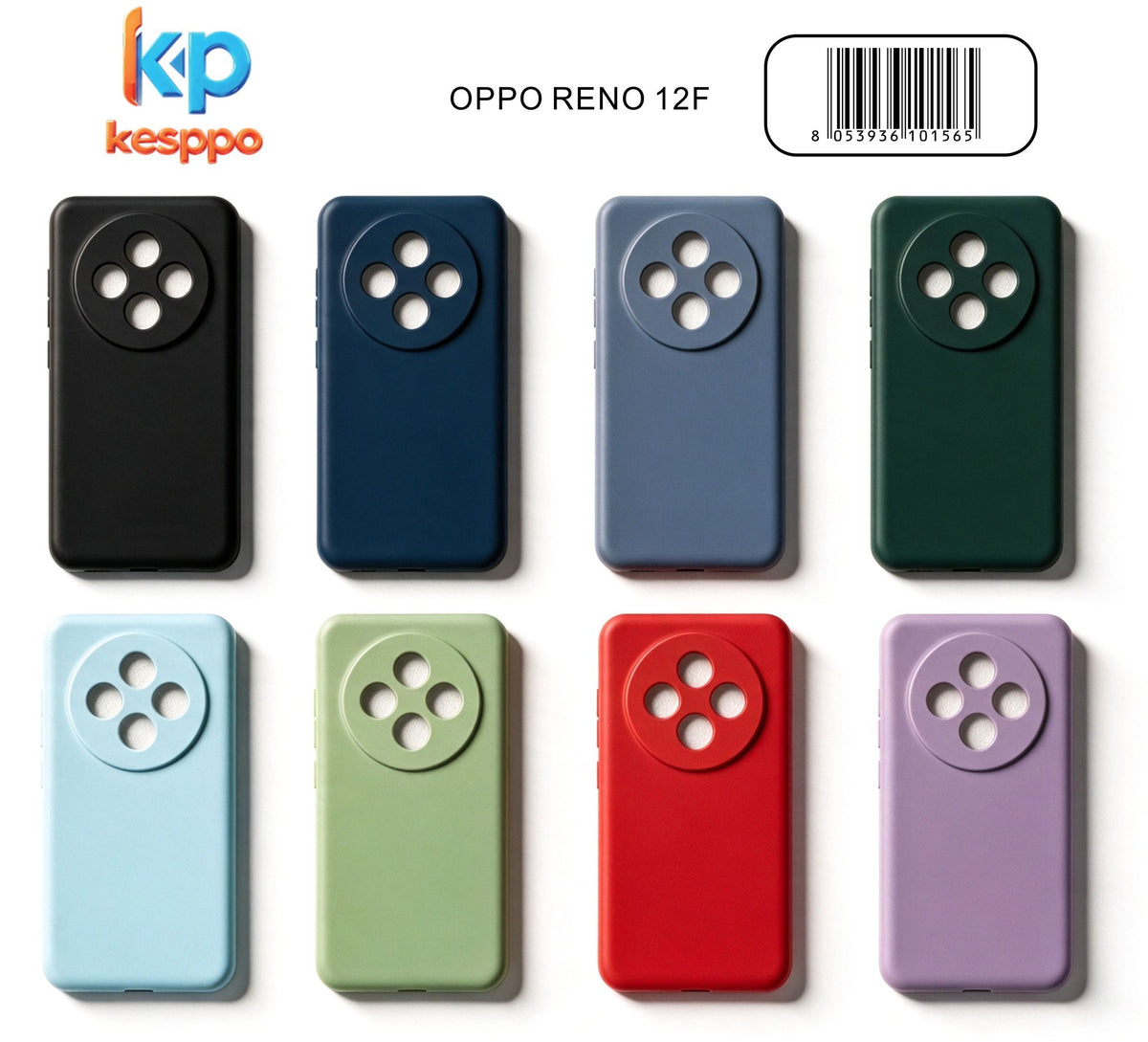 Custodia per OPPO RENO 12F – a tinta unita, in silicone, con aperture sagomate