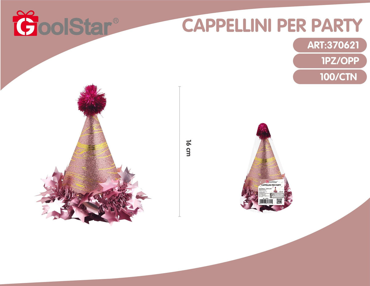 Cappellino rosso glitterato con stampa oro, 16 cm