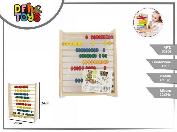 Pallottoliere in legno con perline colorate, 20 × 24 cm