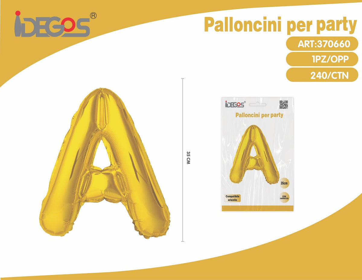 Palloncino Lettera A Oro 35cm