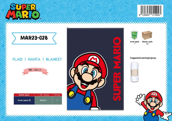 Coperta o plaid – SUPER MARIO BLANKET 100X140CM MAR23028