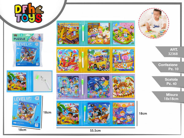 Puzzle magnetico con lavagnetta ripiegabile, 18 × 18 cm