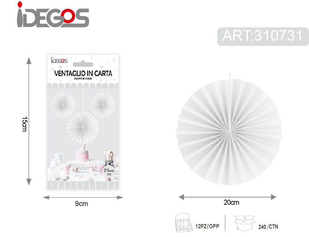 Decorazione a ventaglio, bianco