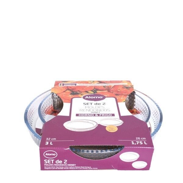 ALORNO SET 2 STAMPO TONDO HONEY 1.75+3L VETRO