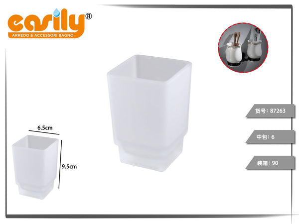 Bicchiere bagno quadrato satinato
