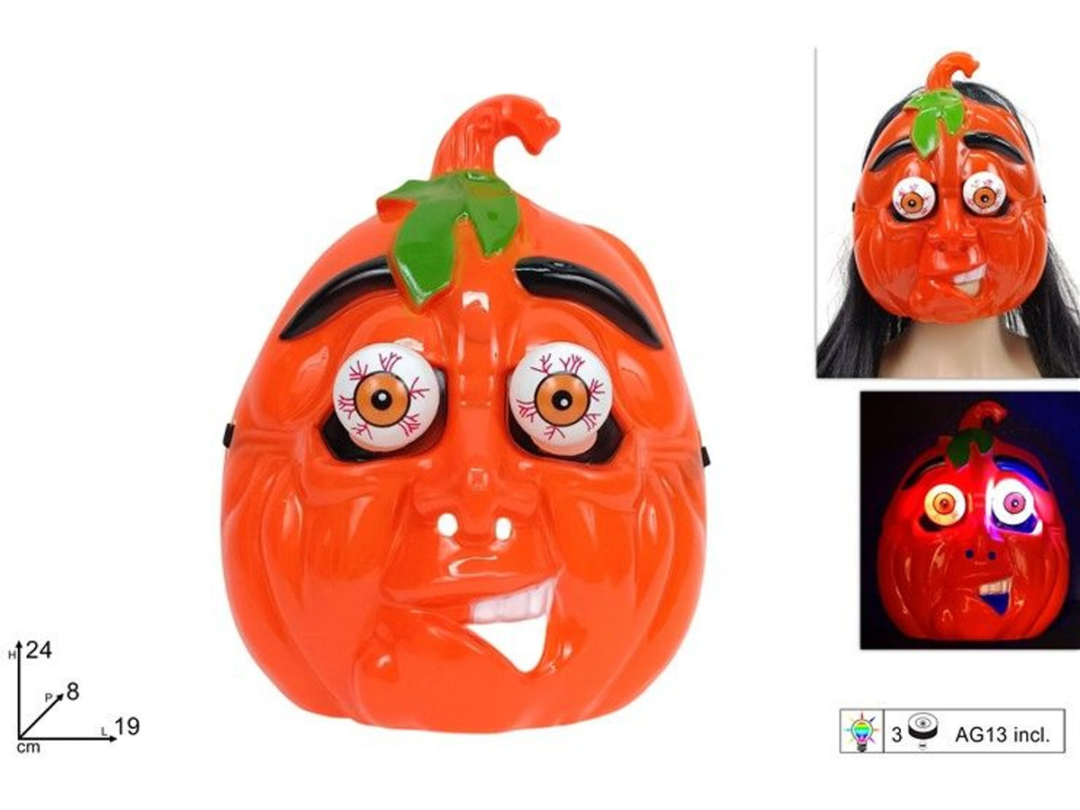Maschera luminosa Halloween con occhi a molla