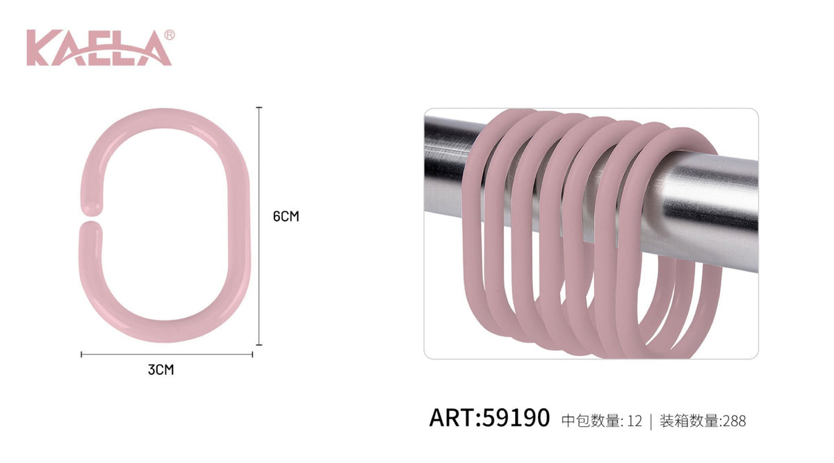 Ganci per tenda doccia, rosa