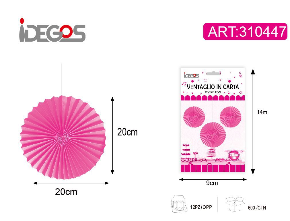 Decorazione a ventaglio, magenta