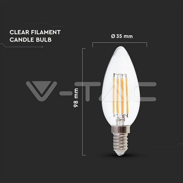 Lampadina LED E14 a candela a filamento 6 W 4000 K