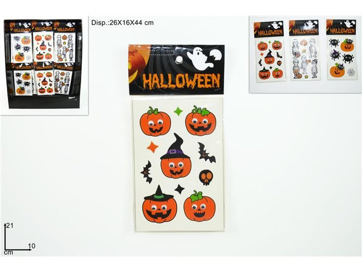 Sticker Halloween con zucche e scheletri 10 × 21 cm
