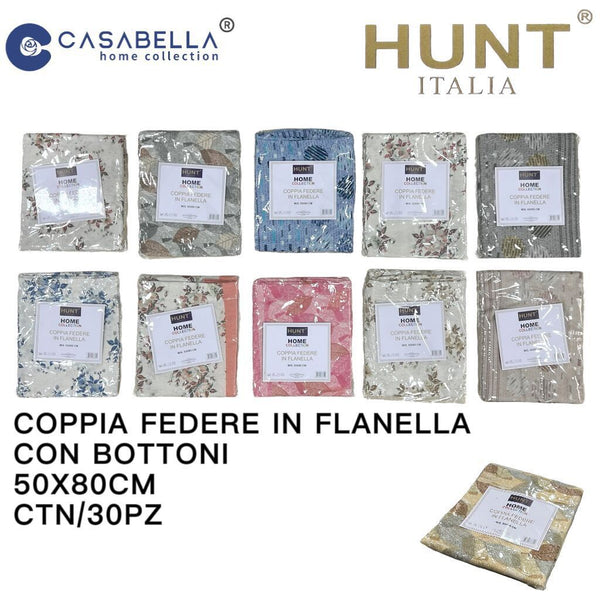Coppia Federe in Flanella 50X80 con Bottoni