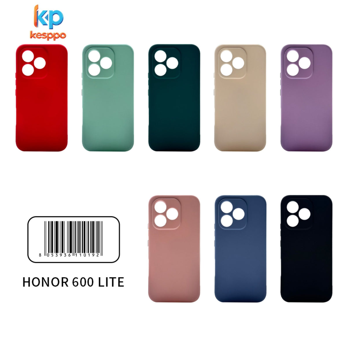Custodia per Honor 600 Lite – a tinta unita, in silicone, con aperture sagomate