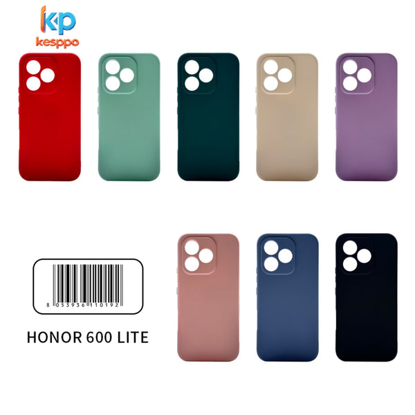 Custodia per Honor 600 Lite – a tinta unita, in silicone, con aperture sagomate