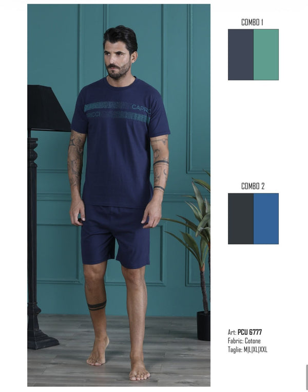 Pigiama Corto Uomo Cotone