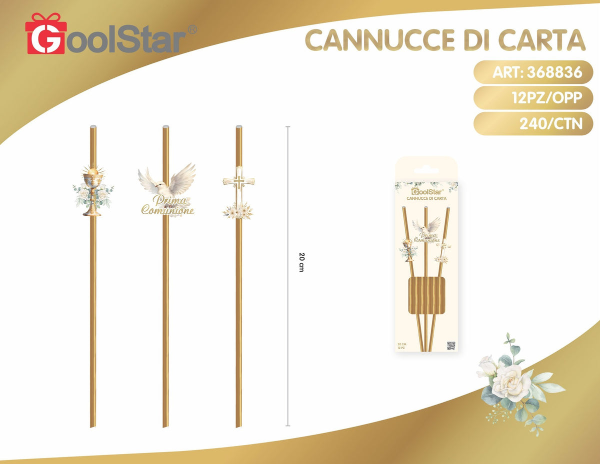 Cannucce di carta prima comunione