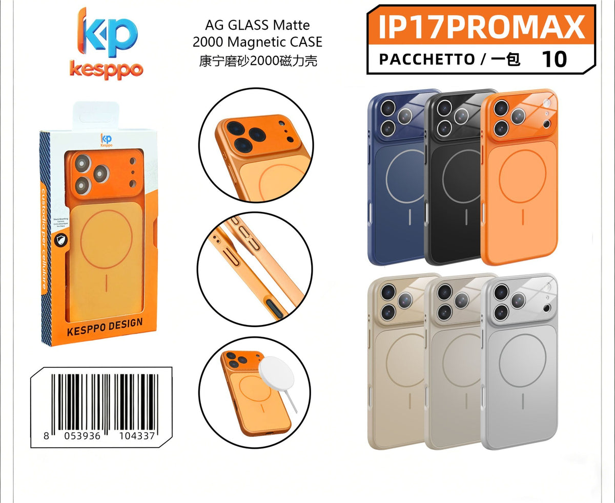 Custodia per iPhone 17 Pro Max – opaca, magnetica, in vetro