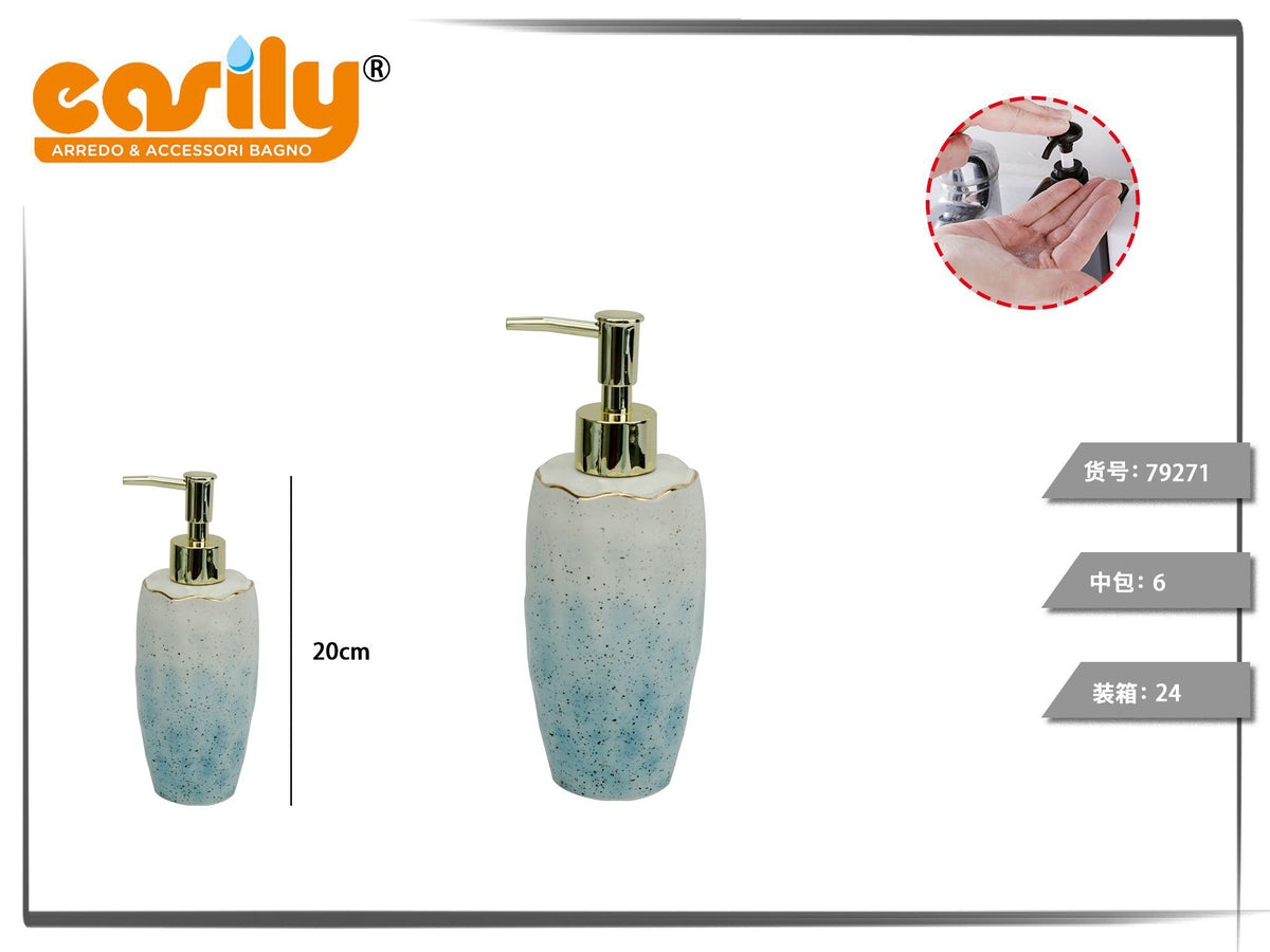 Dispenser sapone con sfumatura azzurra