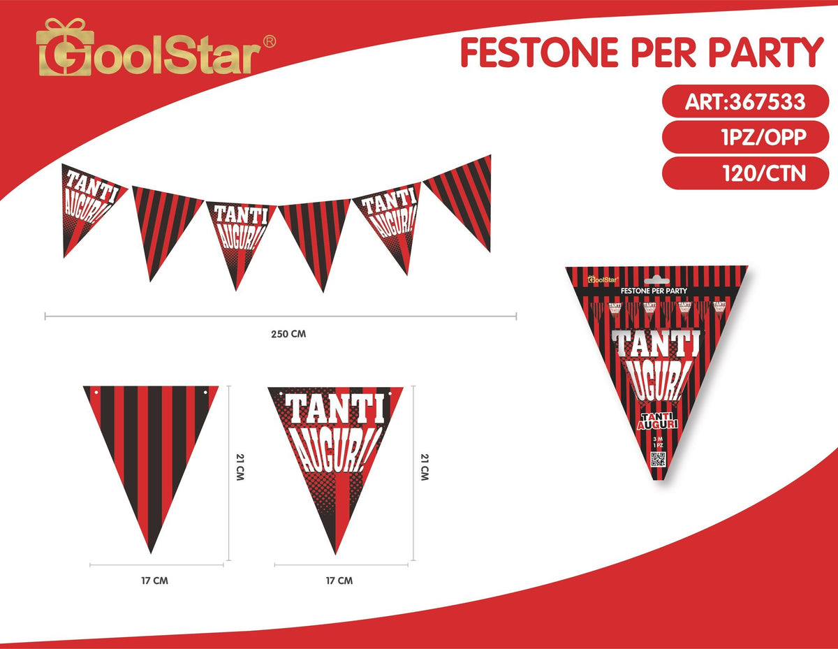 Bandierine triangolari rosso nero