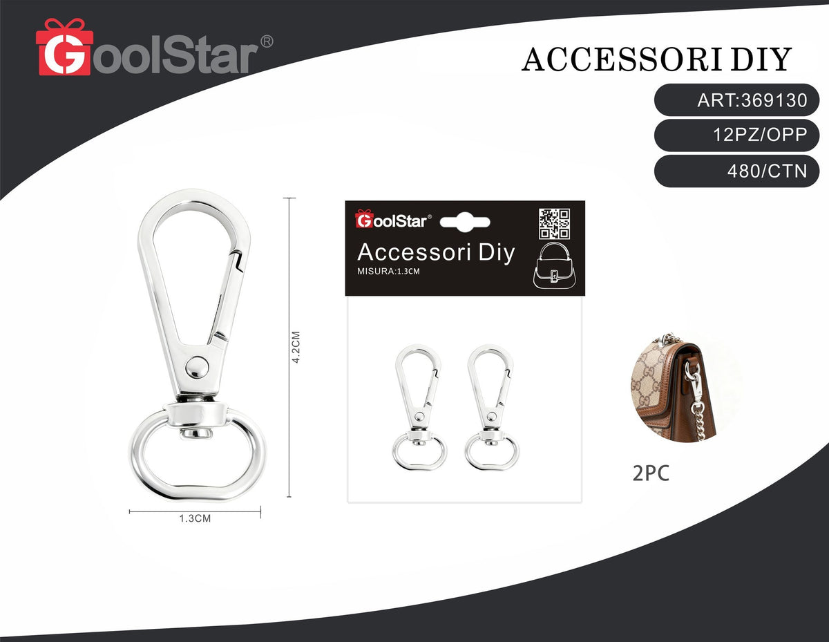 Moschettoni girevoli GoolStar con leva dritta 4,2 cm, 2 pezzi
