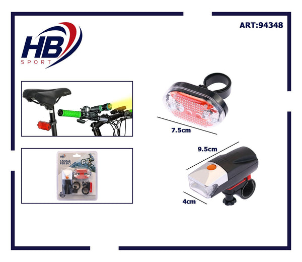 Set luci LED anteriori e posteriori per bicicletta