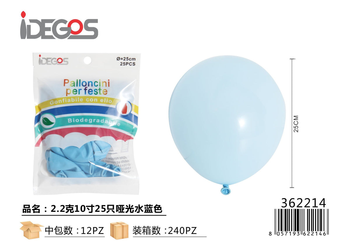 Palloncini celesti in lattice, 10 pollici, 25 pezzi