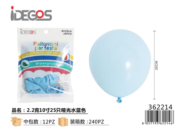 Palloncini celesti in lattice, 10 pollici, 25 pezzi