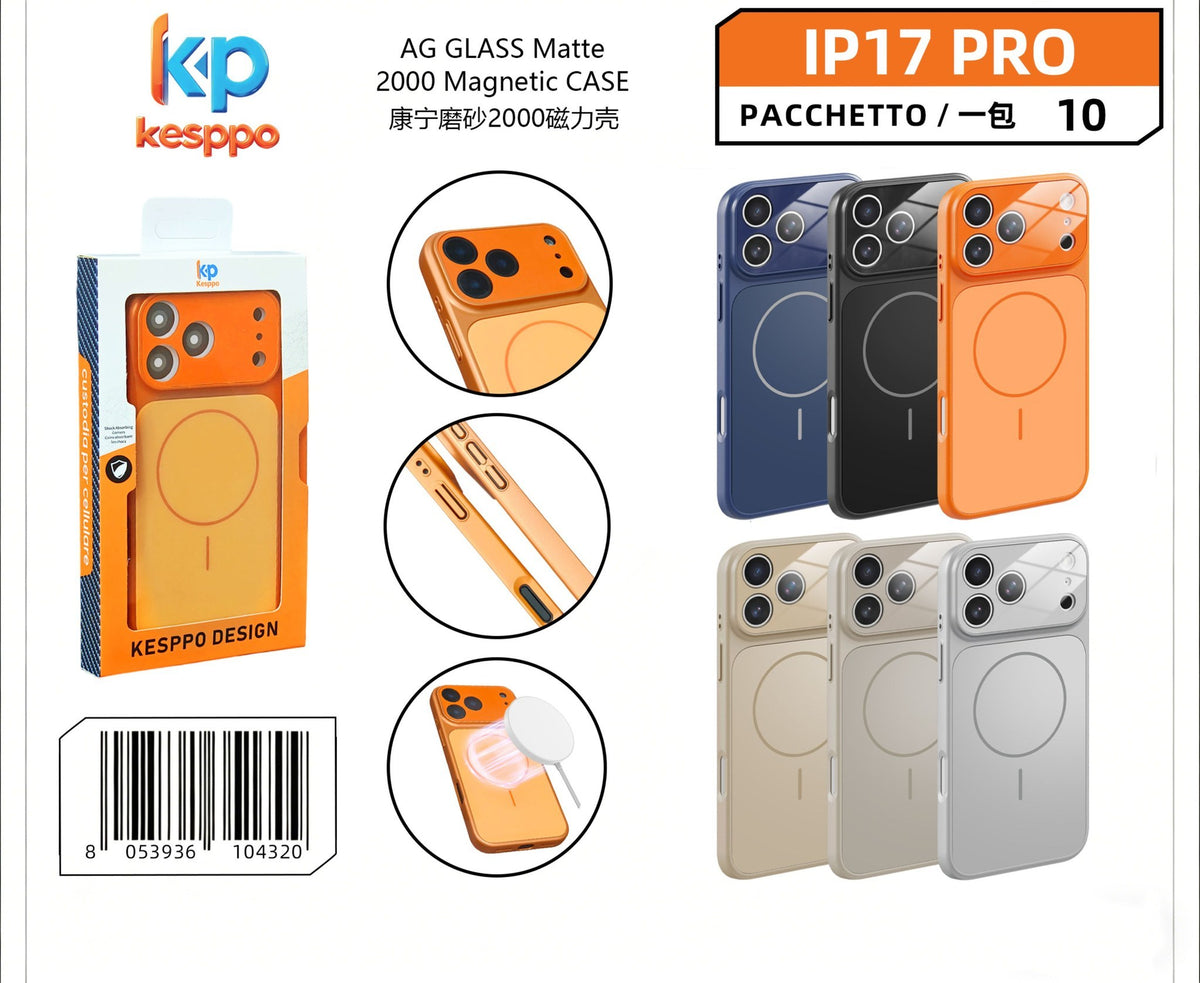 Custodia per iPhone 17 Pro – opaca, magnetica, in vetro