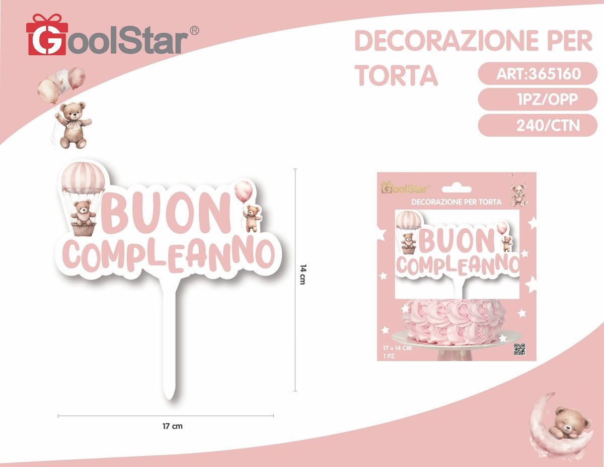 Decorazione in acrilico per torta