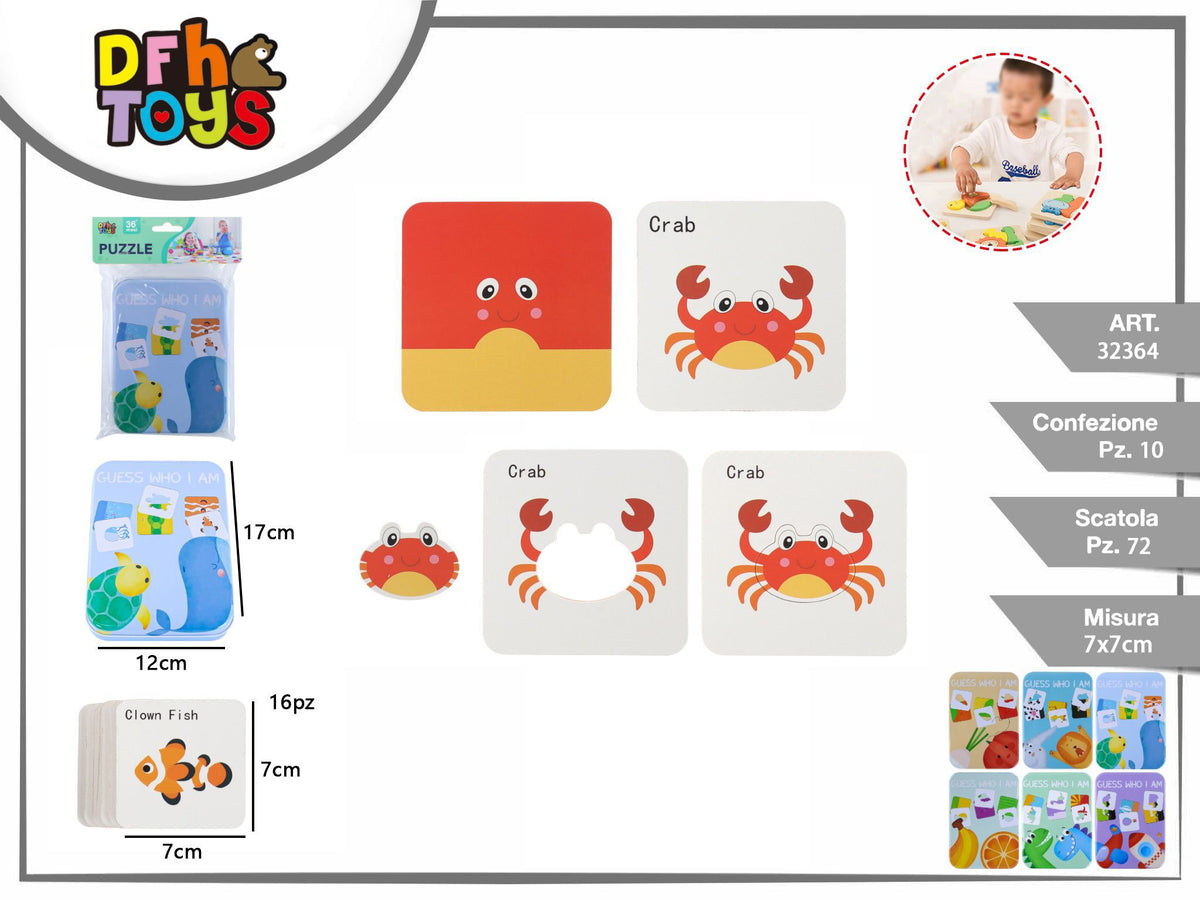 Gioco di abbinamento con tessere in scatola di metallo