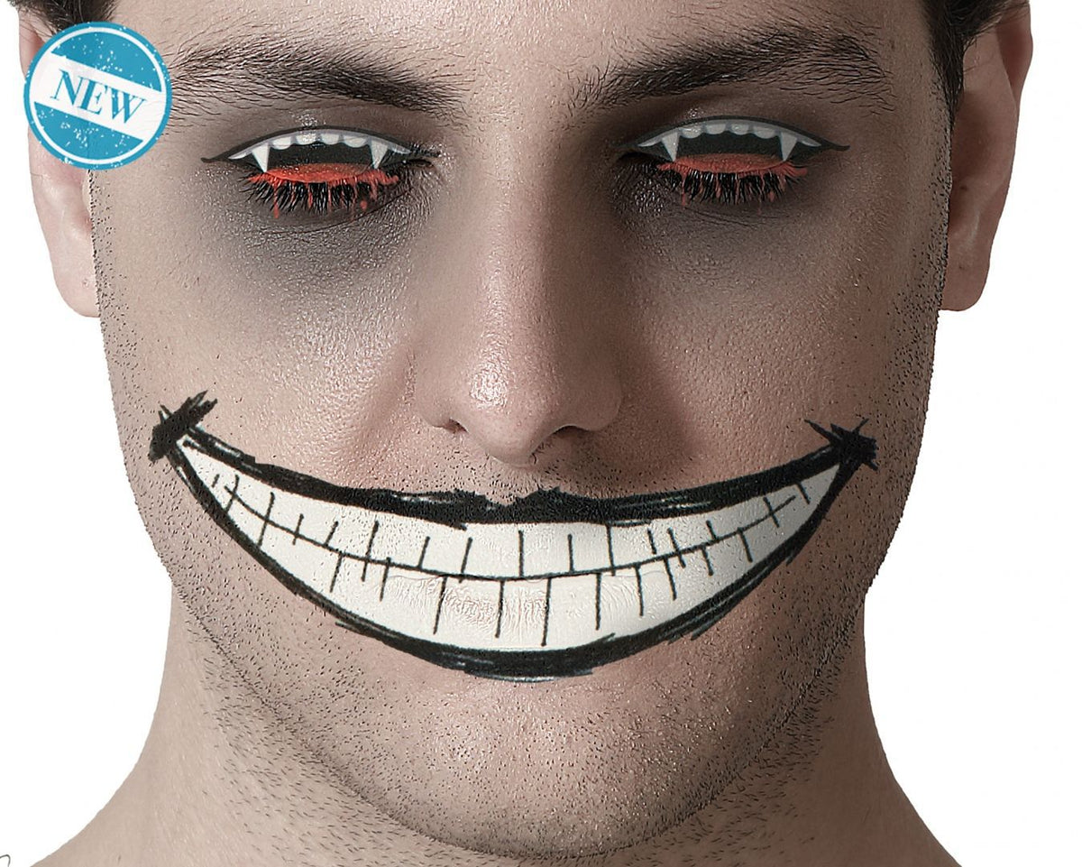Tatuaggi viso Halloween sorriso e occhi
