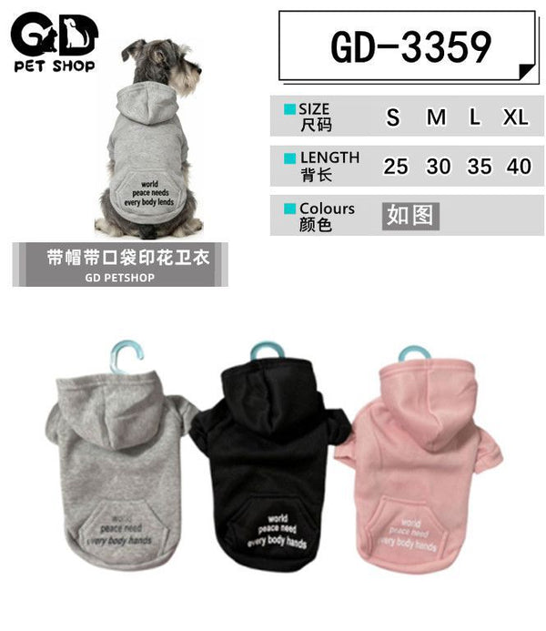 Abbigliamento per animali – Felpa Con Cappuccio Per Cane