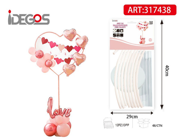 Ghirlanda di palloncini Love rosa e oro rosa
