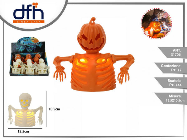 Decorazione luminosa Halloween scheletro o zucca