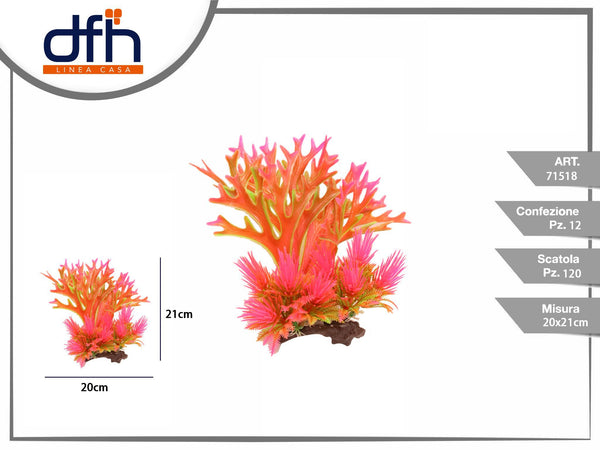 Pianta artificiale per acquario 20 × 21 cm