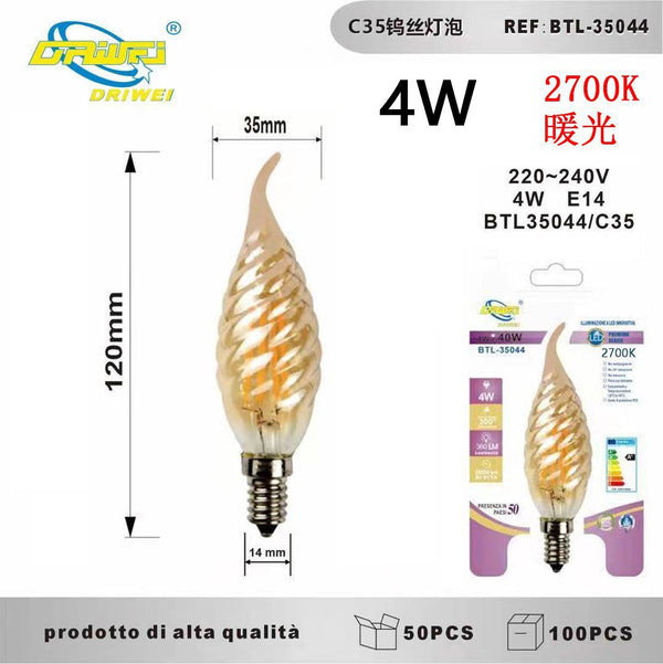 Lampadina decorativa a filamento — 4 W, E14
