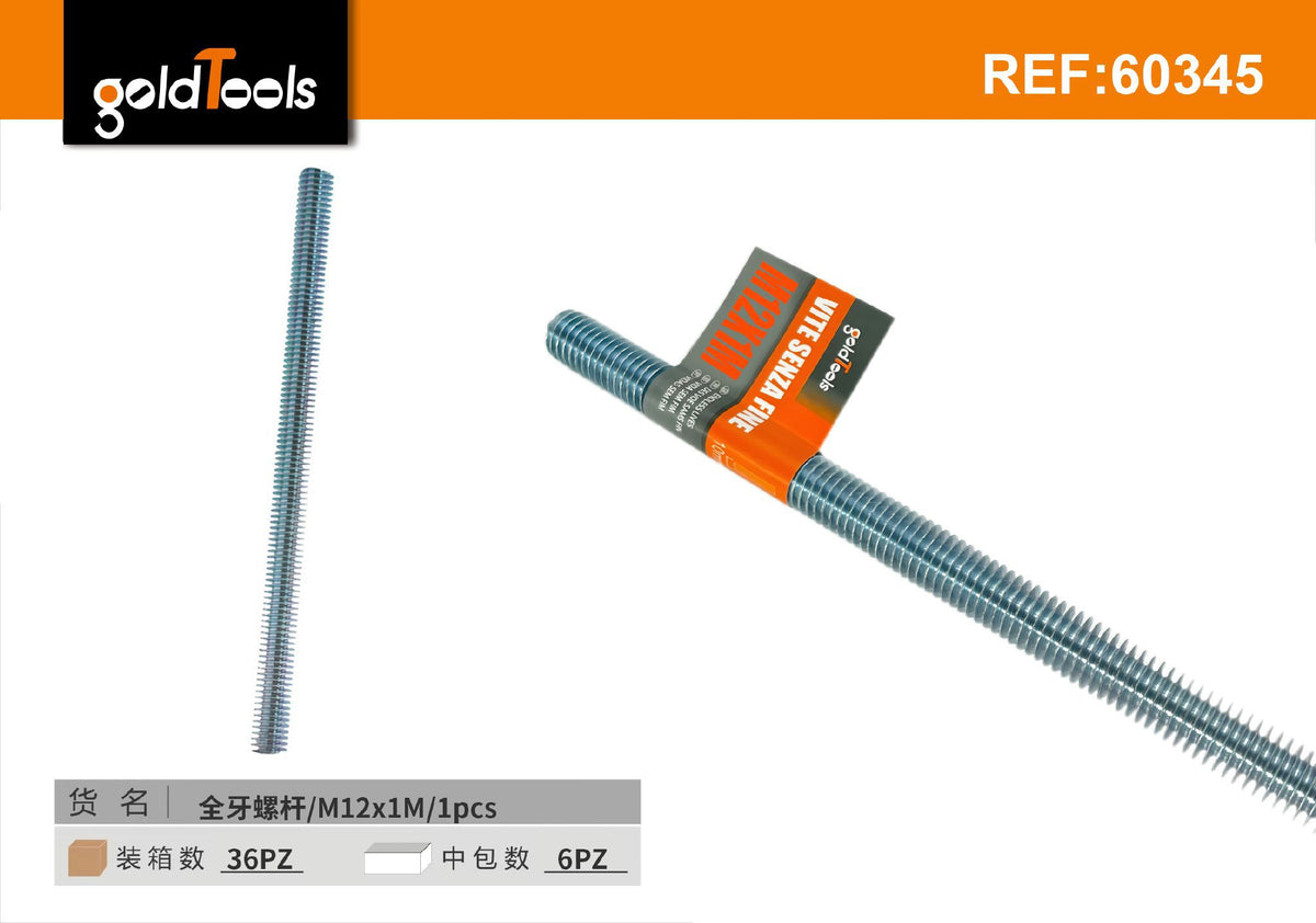 Barre interamente filettate da 1 m, M12 o M14