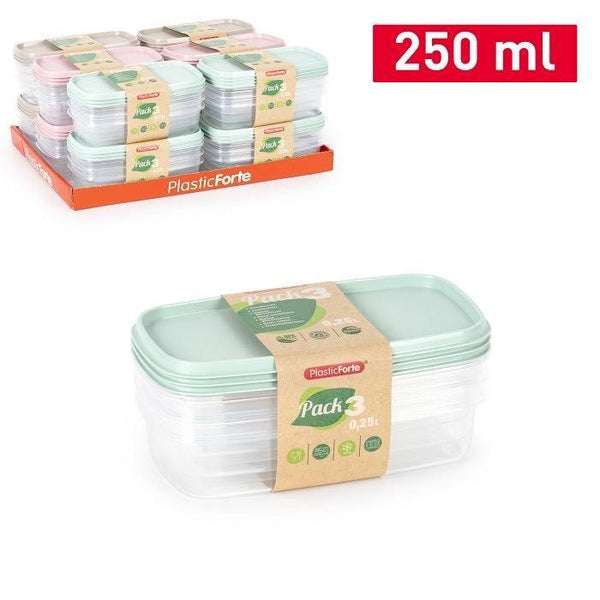 PACK 3 CONTENITORE 0.25L 14.5X8X6.5CM
