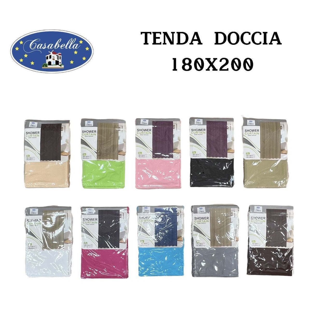 Tenda Doccia Tinta Unita 180X200