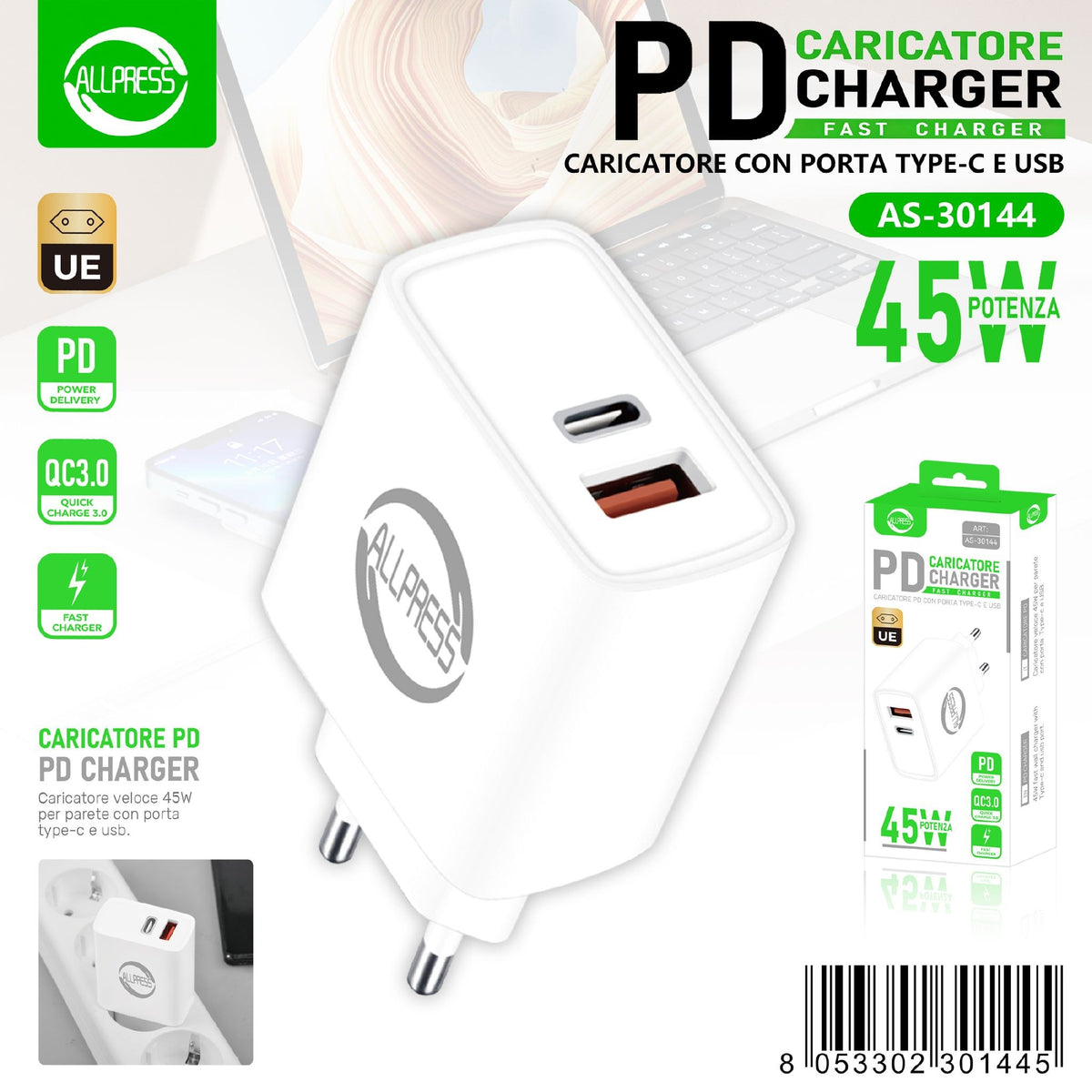 Caricabatterie da parete — 45 W